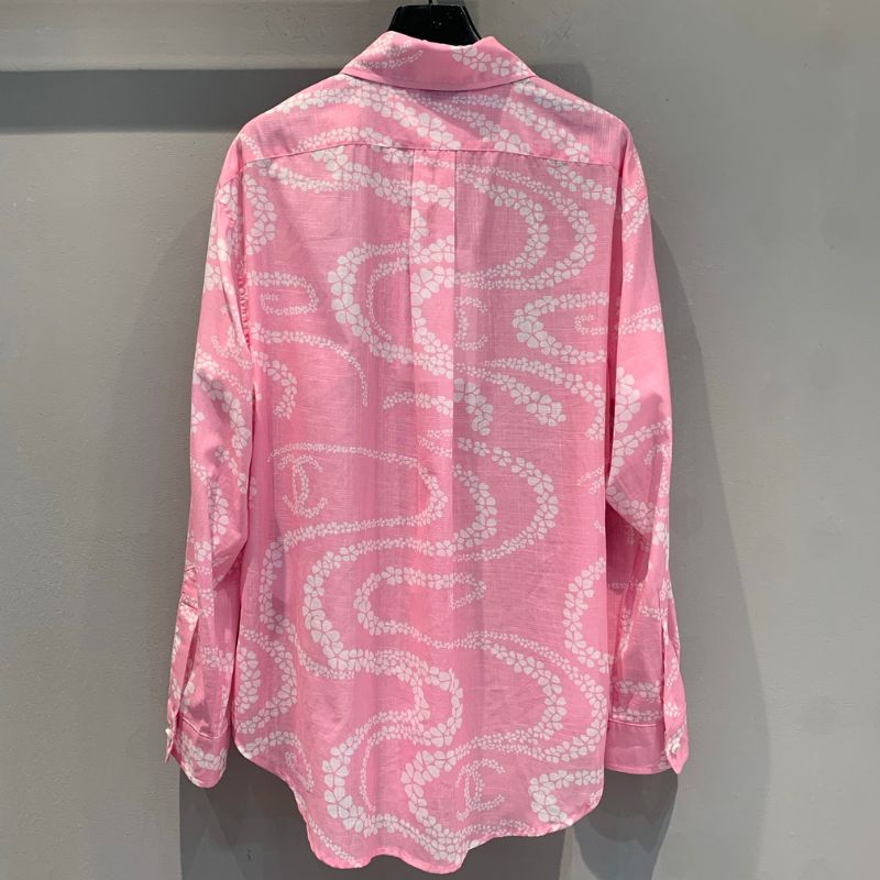 Chanel Early Autumn Pink Shirt with White Flowers