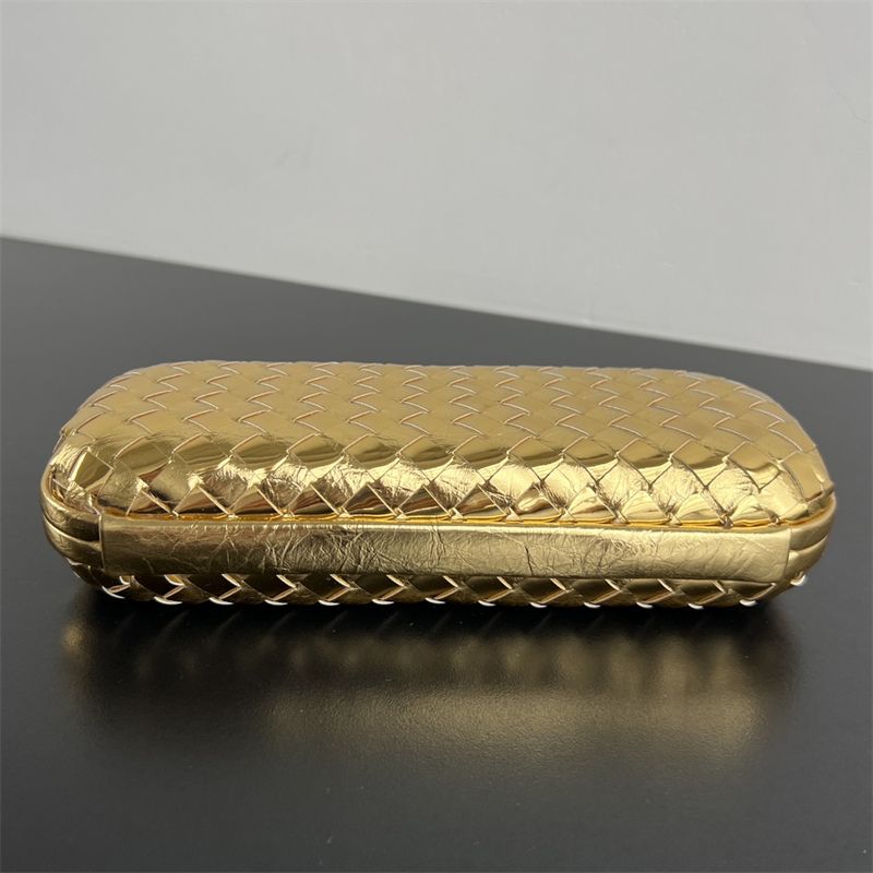 Bottega Veneta Intrecciato Gold Clutch