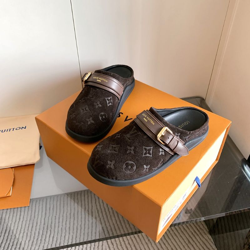 Louis Vuitton Monogram Suede Slippers