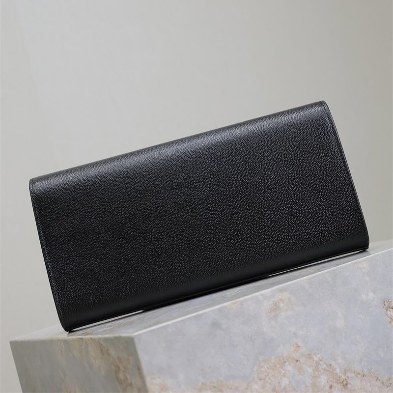 Saint Laurent Black Leather Kate Flap Clutch
