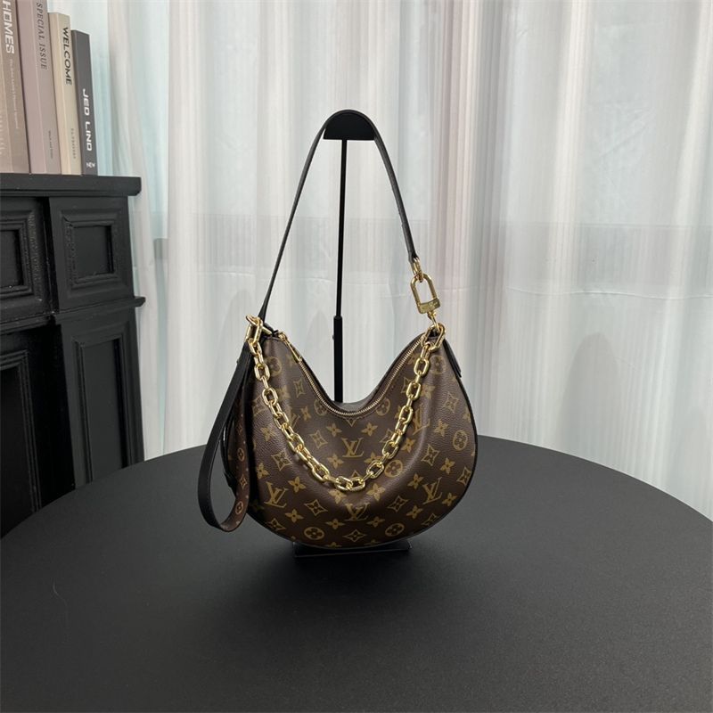 LV Loop Hobo Bag Monogram Reverse Brown