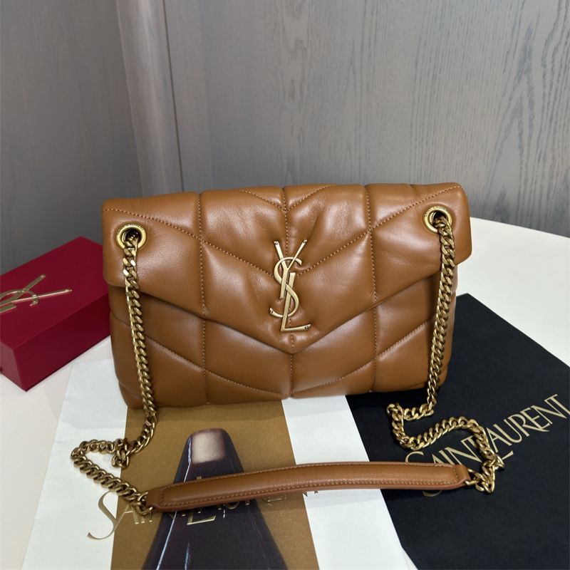YSL Loulou Puffer Small Camel