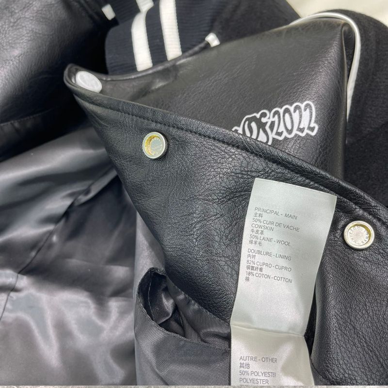 Men’s Louis Vuitton Black Leather Varsity Jacket