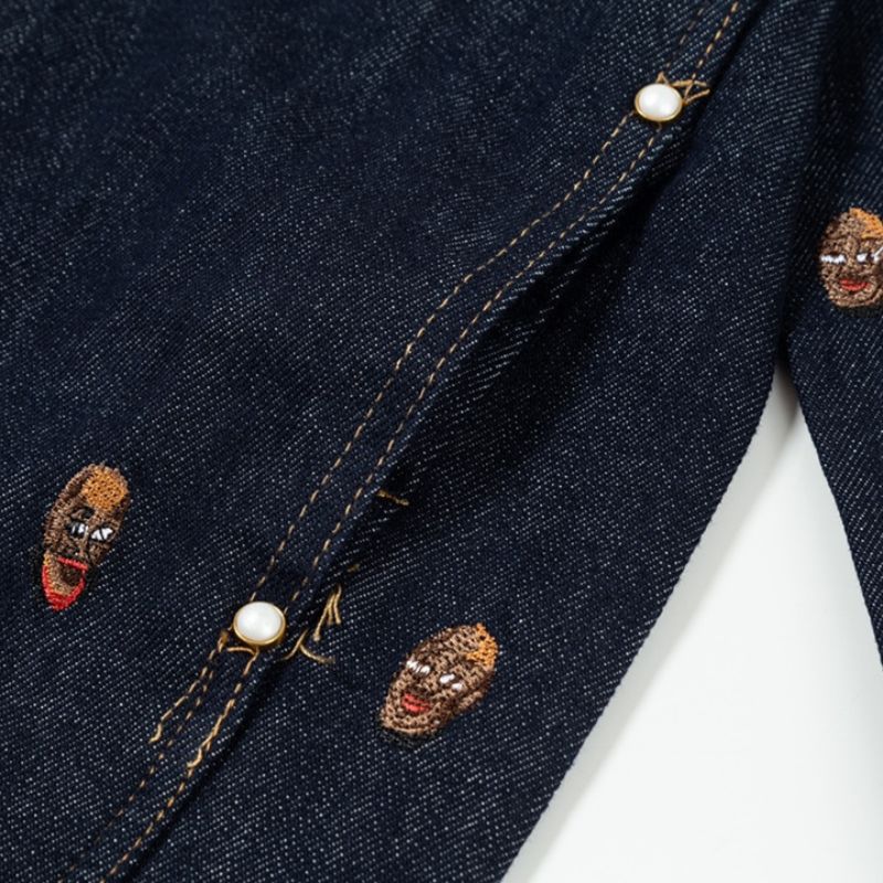 Premium Embroidered Denim Over Jacket