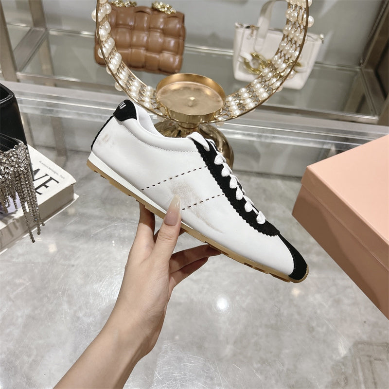 Miu Miu Plume Suede and Nappa Leather Sneakers.