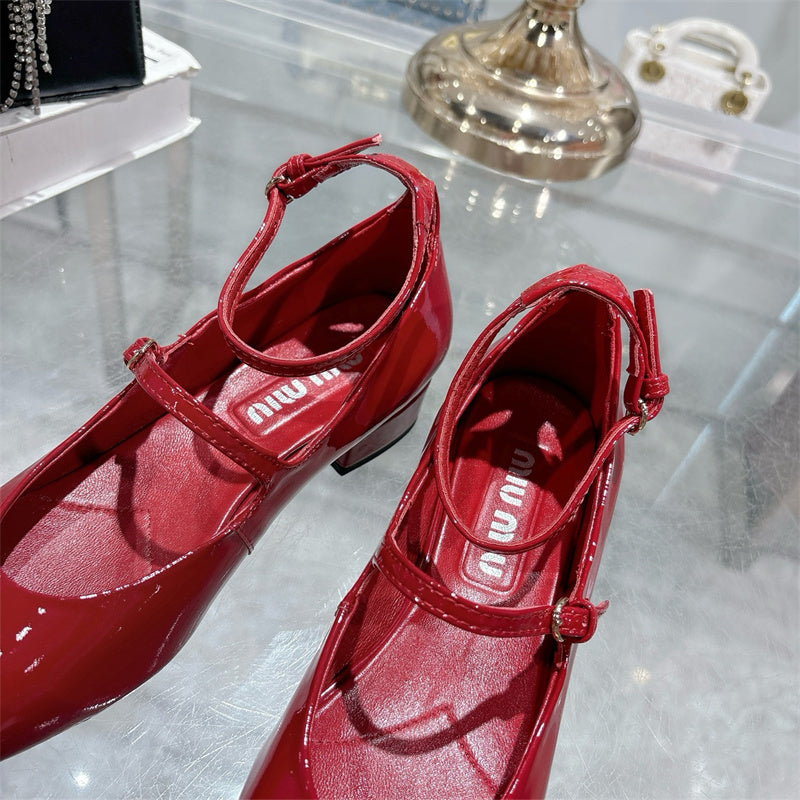 Miu Miu Patent Leather Slingbacks with Buckles