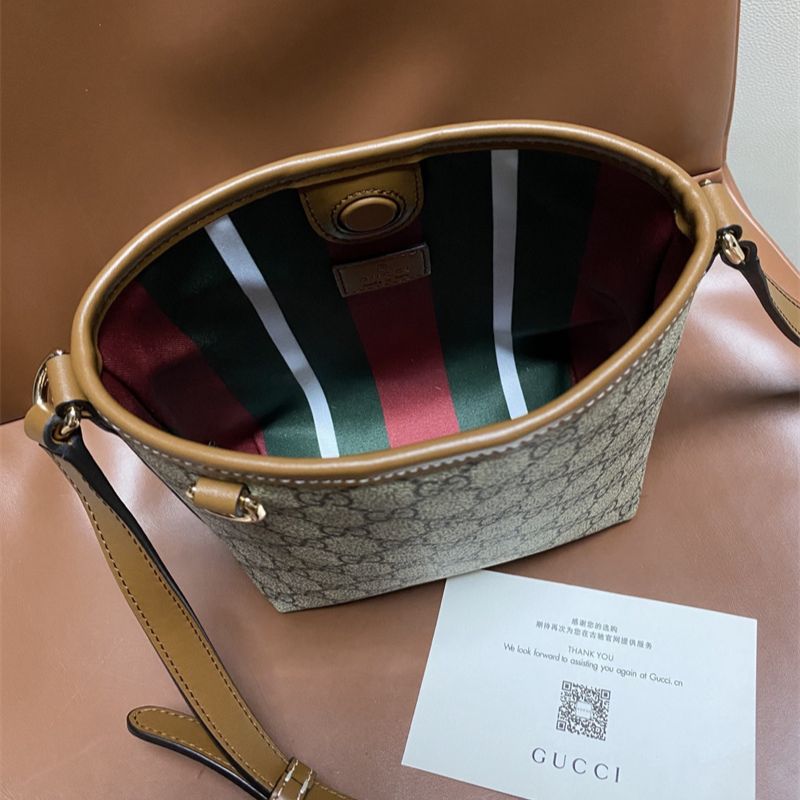 Gucci GG Emblem Small Bucket Bag
