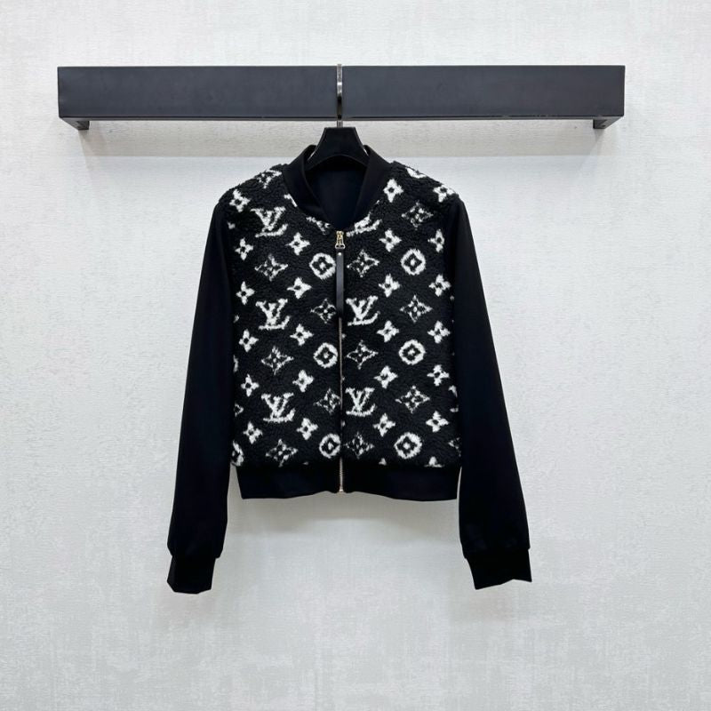 Louis Vuitton Monogram Jacquard Fleece Bomber Jacket
