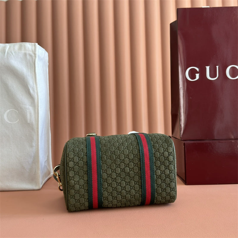 Gucci Mini green GG suede handbag