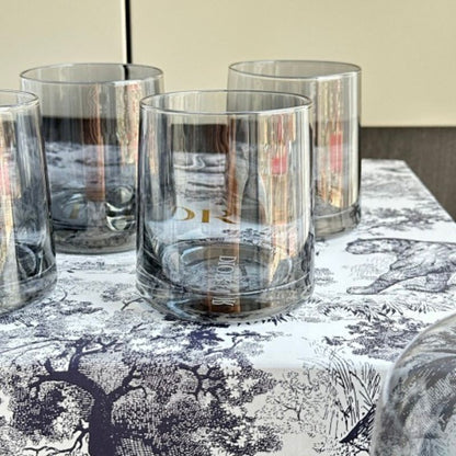 Dior-inspired smoked glass carafe and tumbler set,