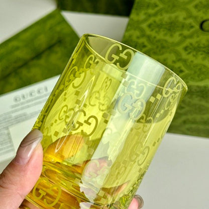 Gucci yellow-tinted crystal tumblers,