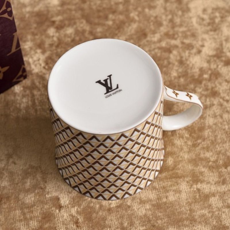 Louis Vuitton-inspired designer mug,