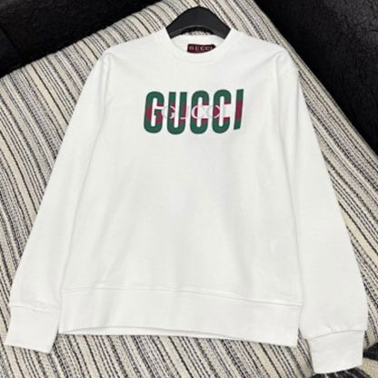 Gucci logo-print cotton crewneck sweatshirt in a grey