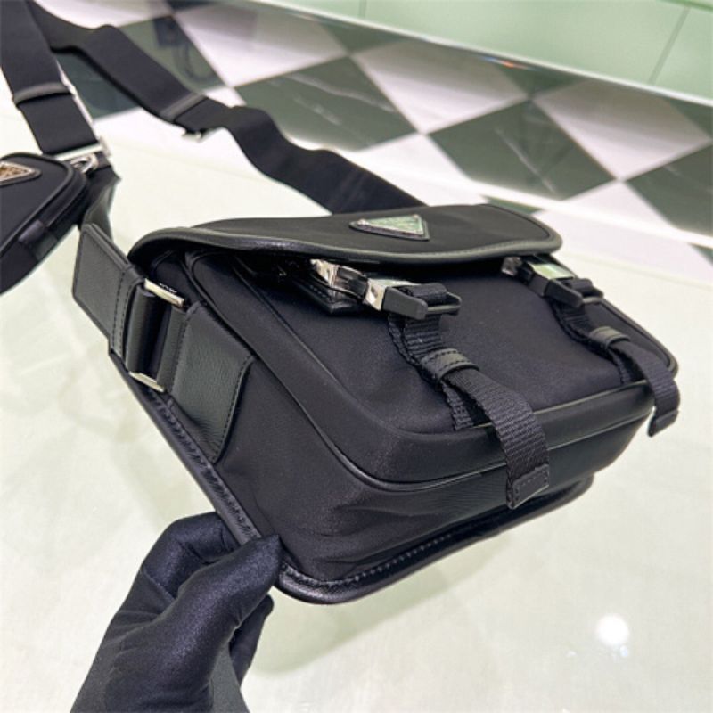 Prada Medium Re-Nylon and Saffiano Leather Messenger Bag.