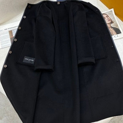 Louis Vuitton Collarless Double Face Coat.