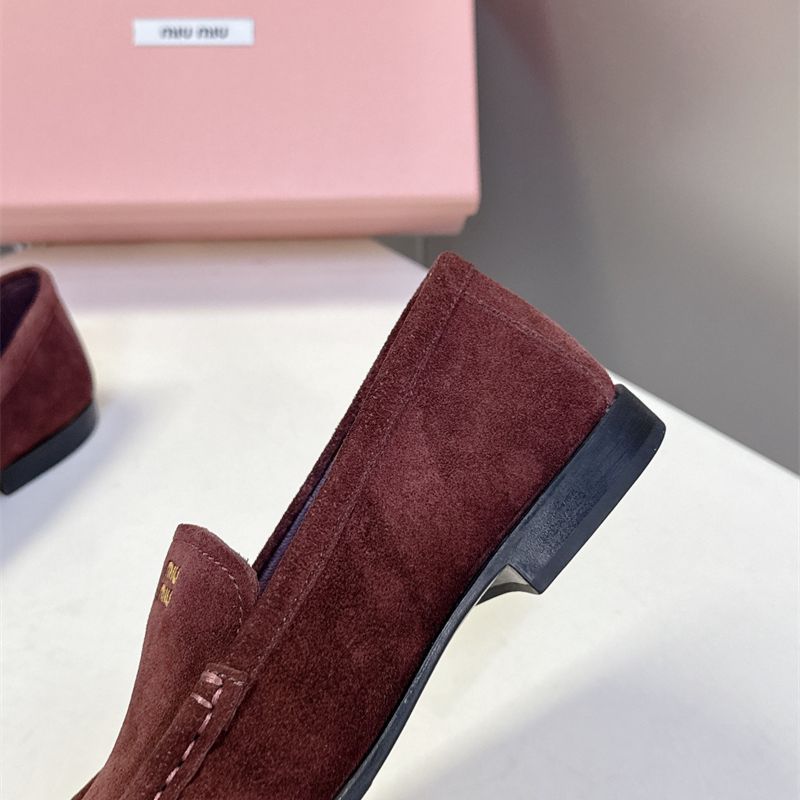 Miu Miu Logo-Embossed Suede Loafers