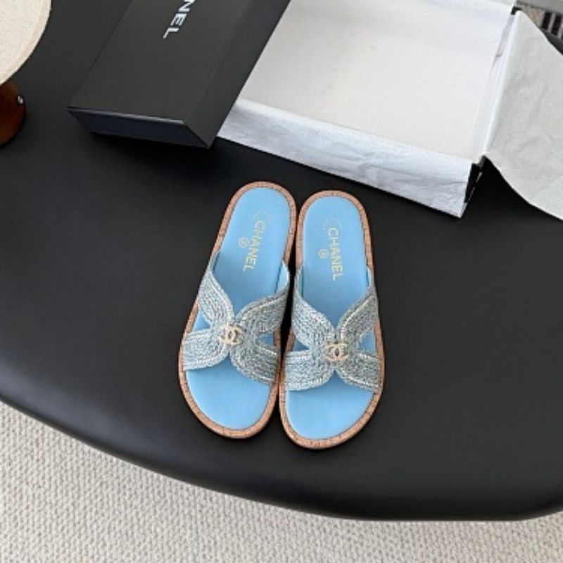 Chanel Tweed and Lambskin CC Mules,