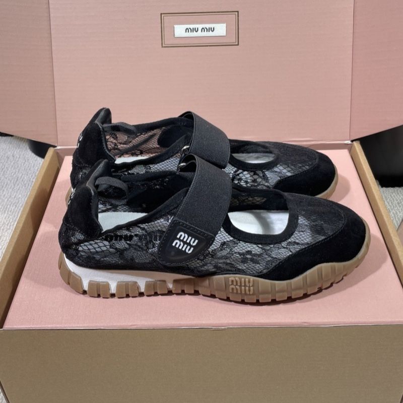 Miu Miu Mesh Fabric Ballerinas,