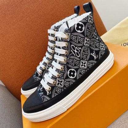 Louis Vuitton Stellar Sneaker Boot in the black monogram canvas