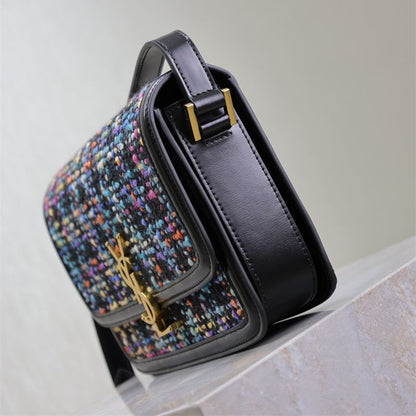 Saint Laurent Solferino Small Satchel Bag in a multicolor