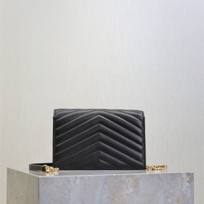 Saint Laurent Cassandre Envelope Chain Wallet.