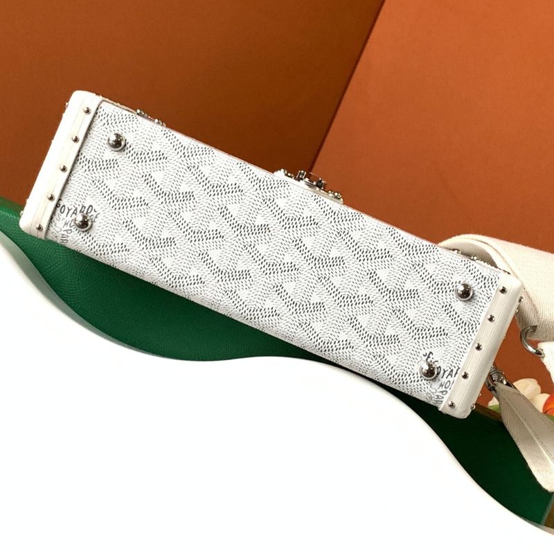 Goyard Cassette Trunk Bag in the crisp white