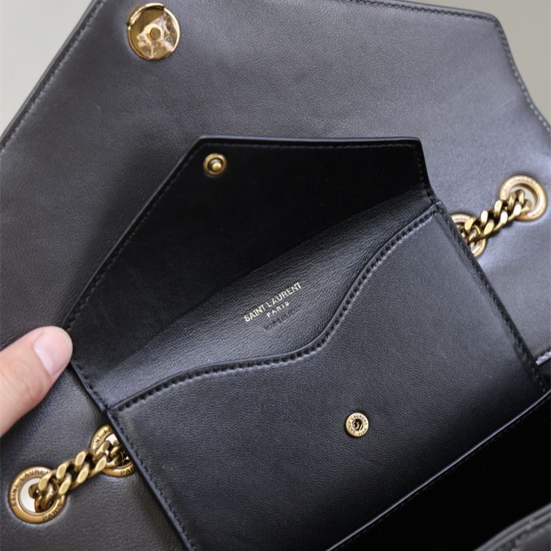 Saint Laurent Loulou shoulder bag in black matelassé