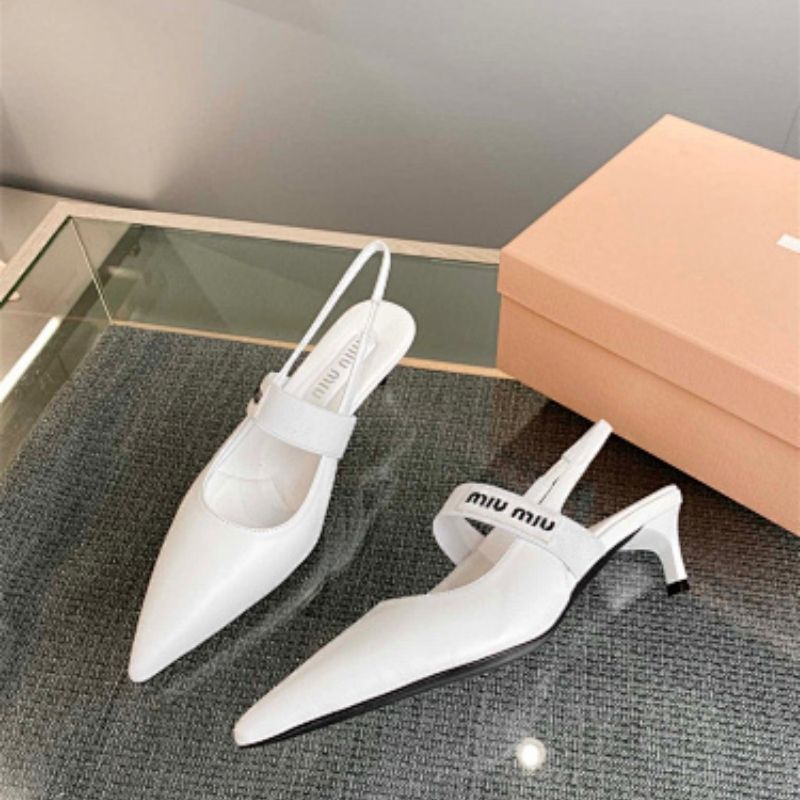 Miu Miu Patent Leather Slingback Pumps With Straps