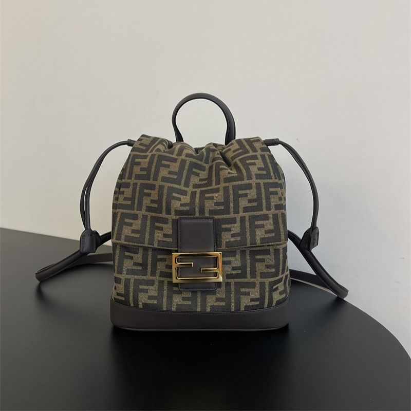 Fendi backpack brown and black FF (Zucca) logo canvas