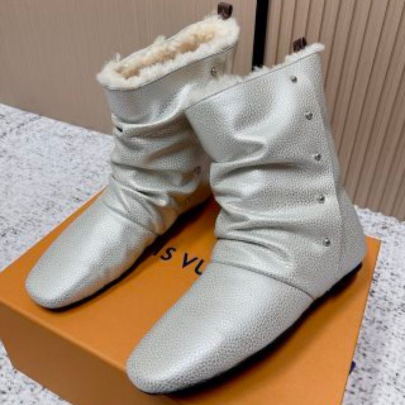 Louis Vuitton Summer Mid Wedge Boot in silver