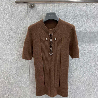 Prada short-sleeve sweater with anchor detail
