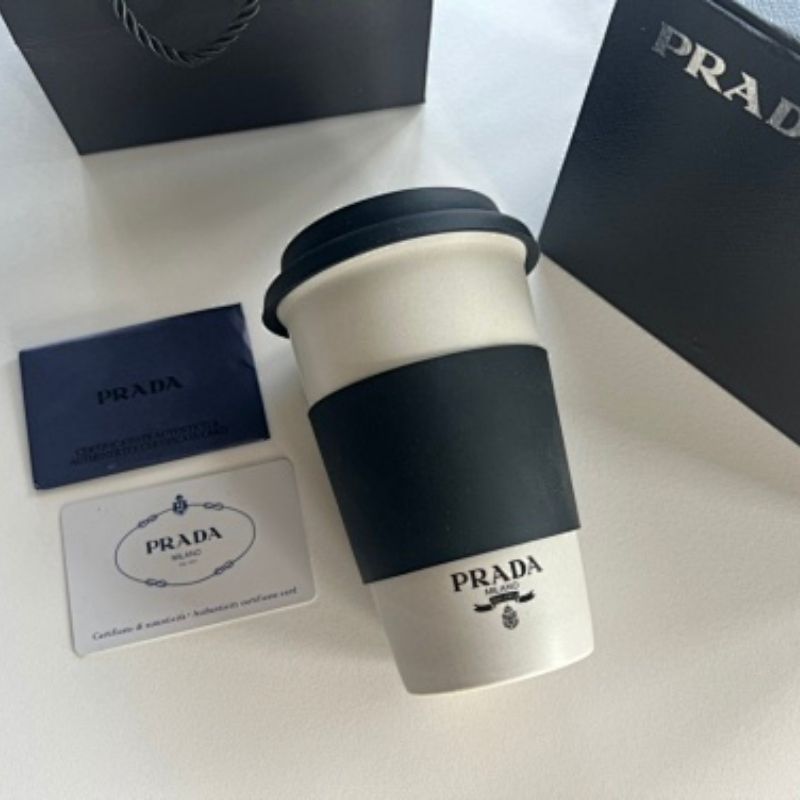 Prada porcelain travel coffee cup