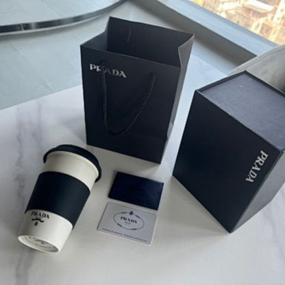 Prada porcelain travel coffee cup