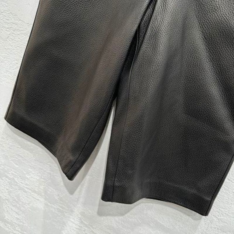 Hermès black wide-leg faux-leather Bermuda shorts