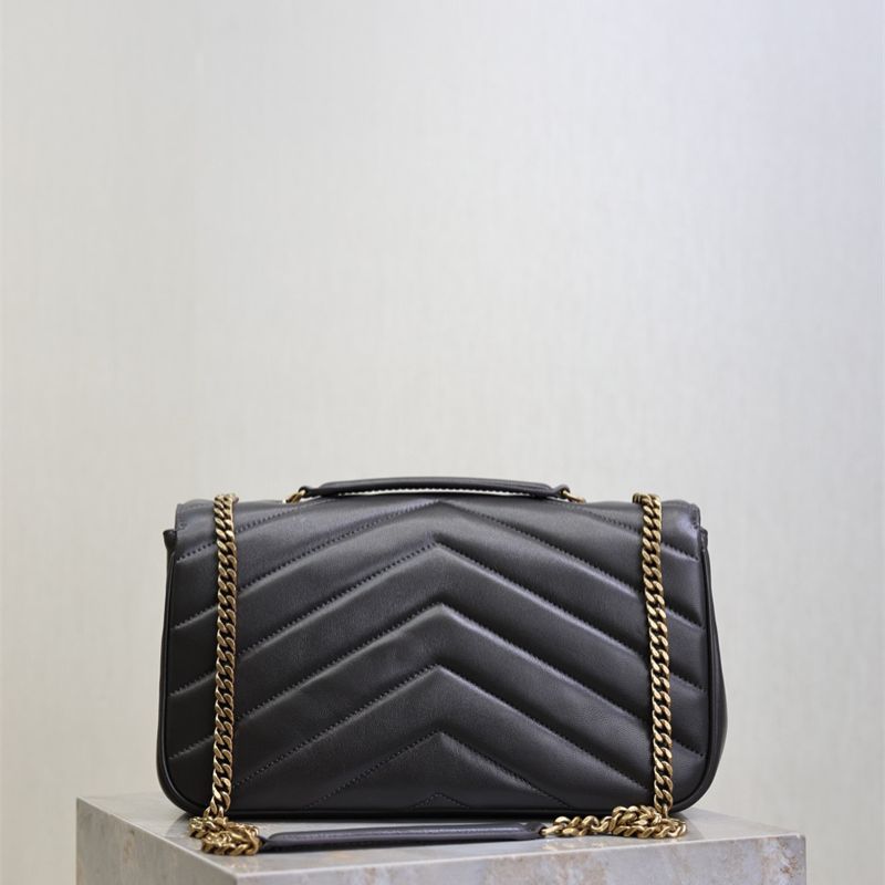 Saint Laurent Loulou shoulder bag in black matelassé