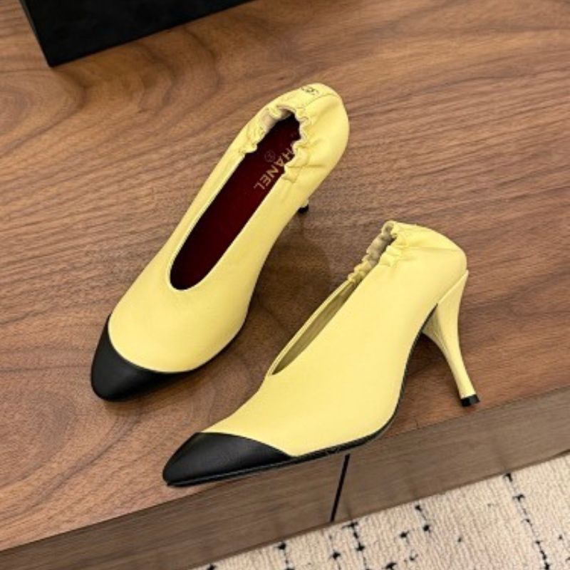 Chanel Lambskin Cap-Toe Ballerina Flats