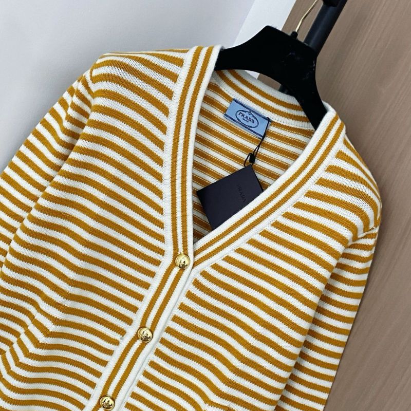 Prada striped wool and cashmere cardigan
