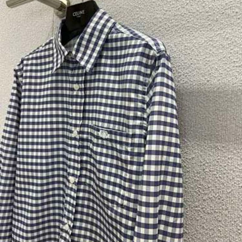 Celine Cropped Shirt in Vichy Cotton,