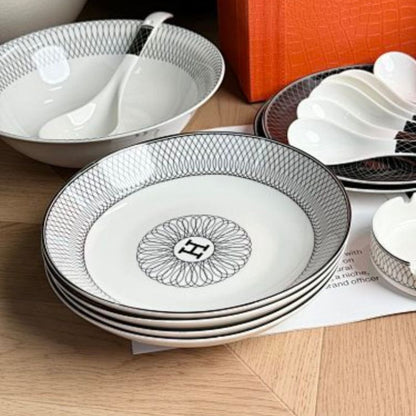 Hermès-inspired 28-piece Bone China Tableware Set,
