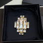 Saint Laurent Crystal Medallion Brooch