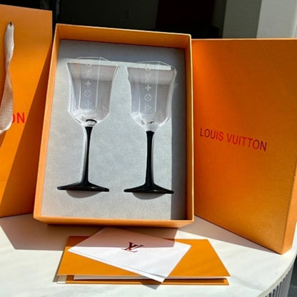 Louis Vuitton Monogram crystal wine glass collection