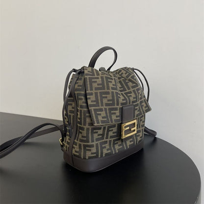 Fendi backpack brown and black FF (Zucca) logo canvas