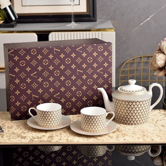 Louis Vuitton-inspired tea set.