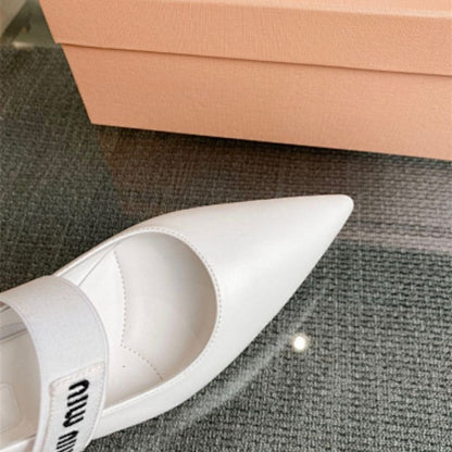 Miu Miu Patent Leather Slingback Pumps With Straps