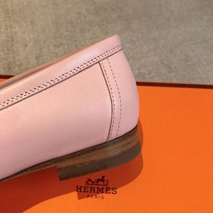 Hermès Royal Loafers in a distinct bi-color pink and white