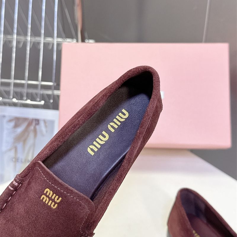Miu Miu Logo-Embossed Suede Loafers