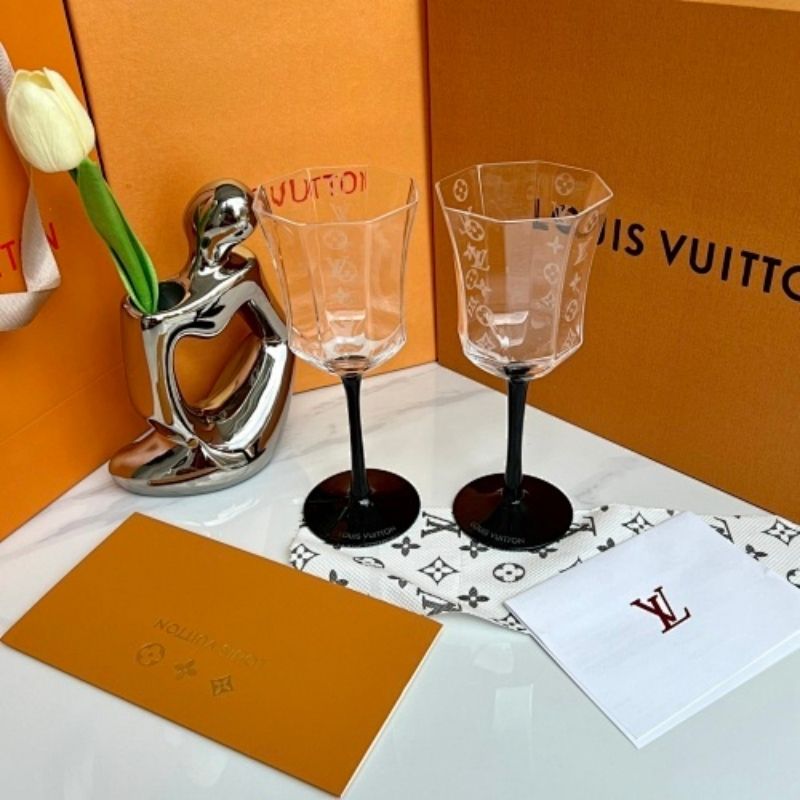 Louis Vuitton Monogram crystal wine glass collection