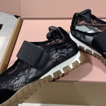 Miu Miu Mesh Fabric Ballerinas,