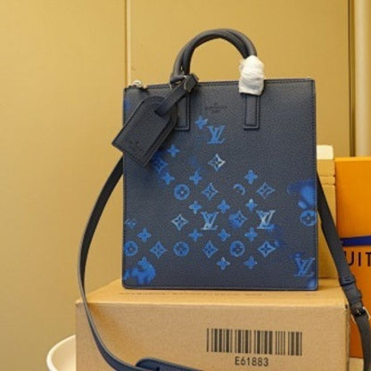 Louis Vuitton Sac Plat Zippé in the Blue Ink Watercolor Monogram finish.