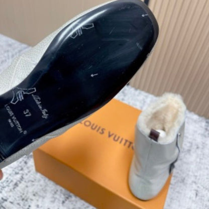 Louis Vuitton Summer Mid Wedge Boot in silver